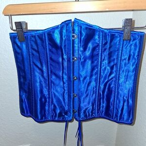 Vibrant Blue Satin Corset